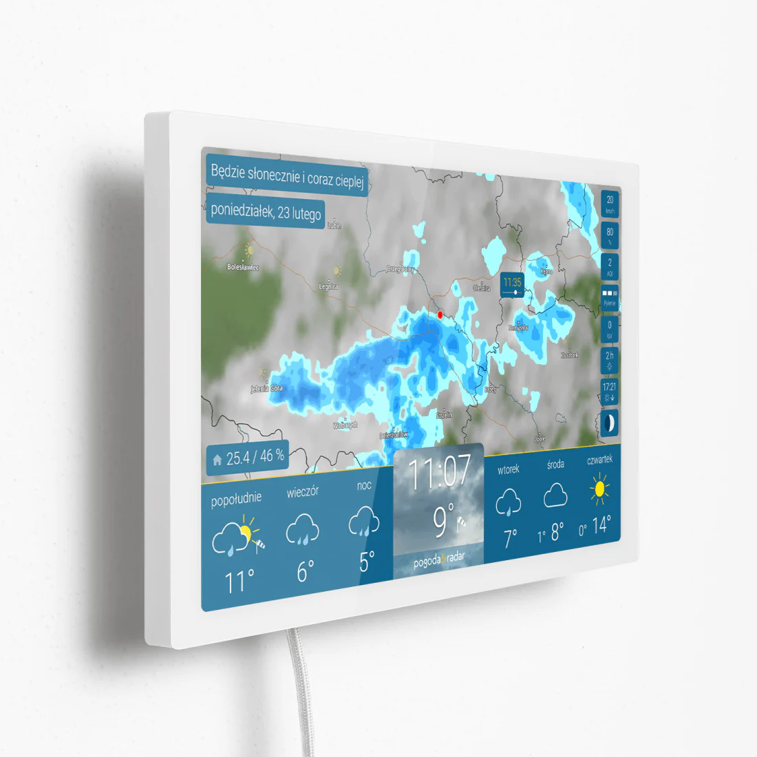 pogoda & radar home (Biały) + zestaw do montażu na ścianie